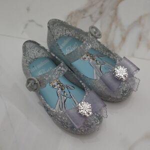 Mini Melissa Kids' Glittery Silver Dress Shoes